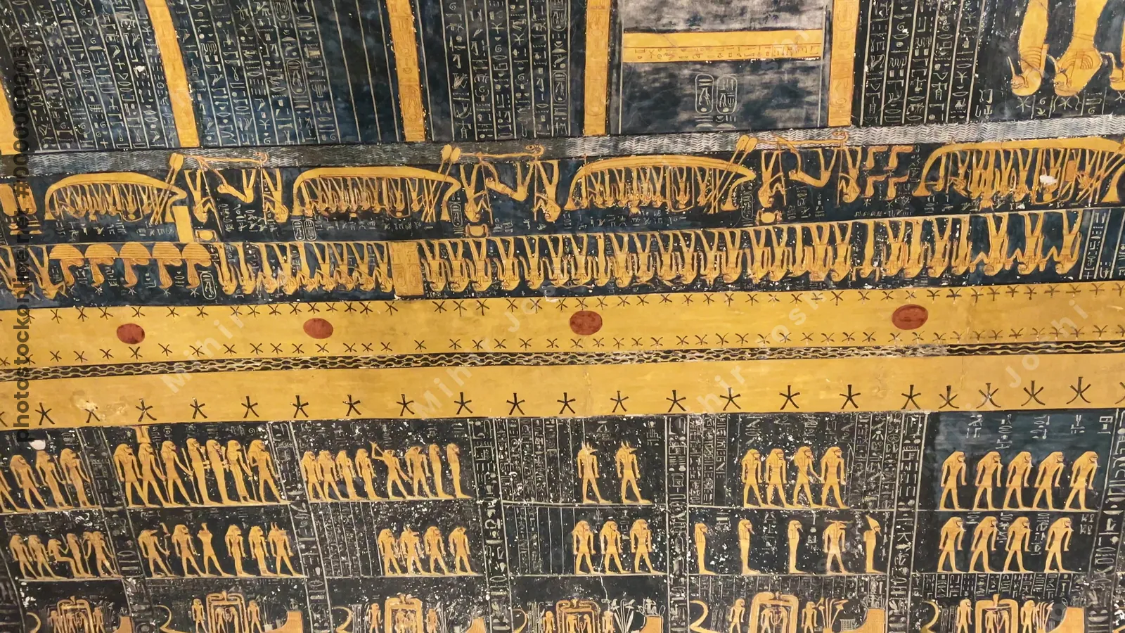 Burial chamber with decorated walls in Tomb of Ramesses VI, Valley of the Kings