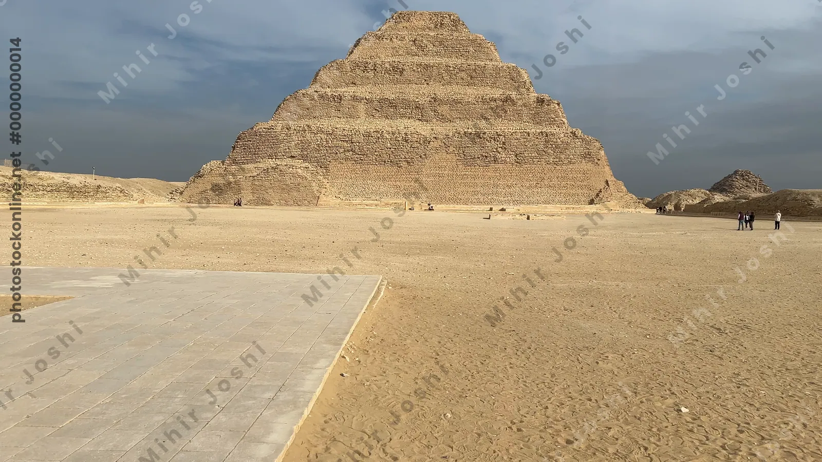 Saqqara, Egypt - Feb 5, 2024: The Step Pyramid of Djoser at Saqqara, Egypt an ancient architectural marvel from Egypt's Old Kingdom period.