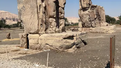 Colossi of Memnon, monumental statues of Pharaoh Amenhotep III, Luxor, Egypt