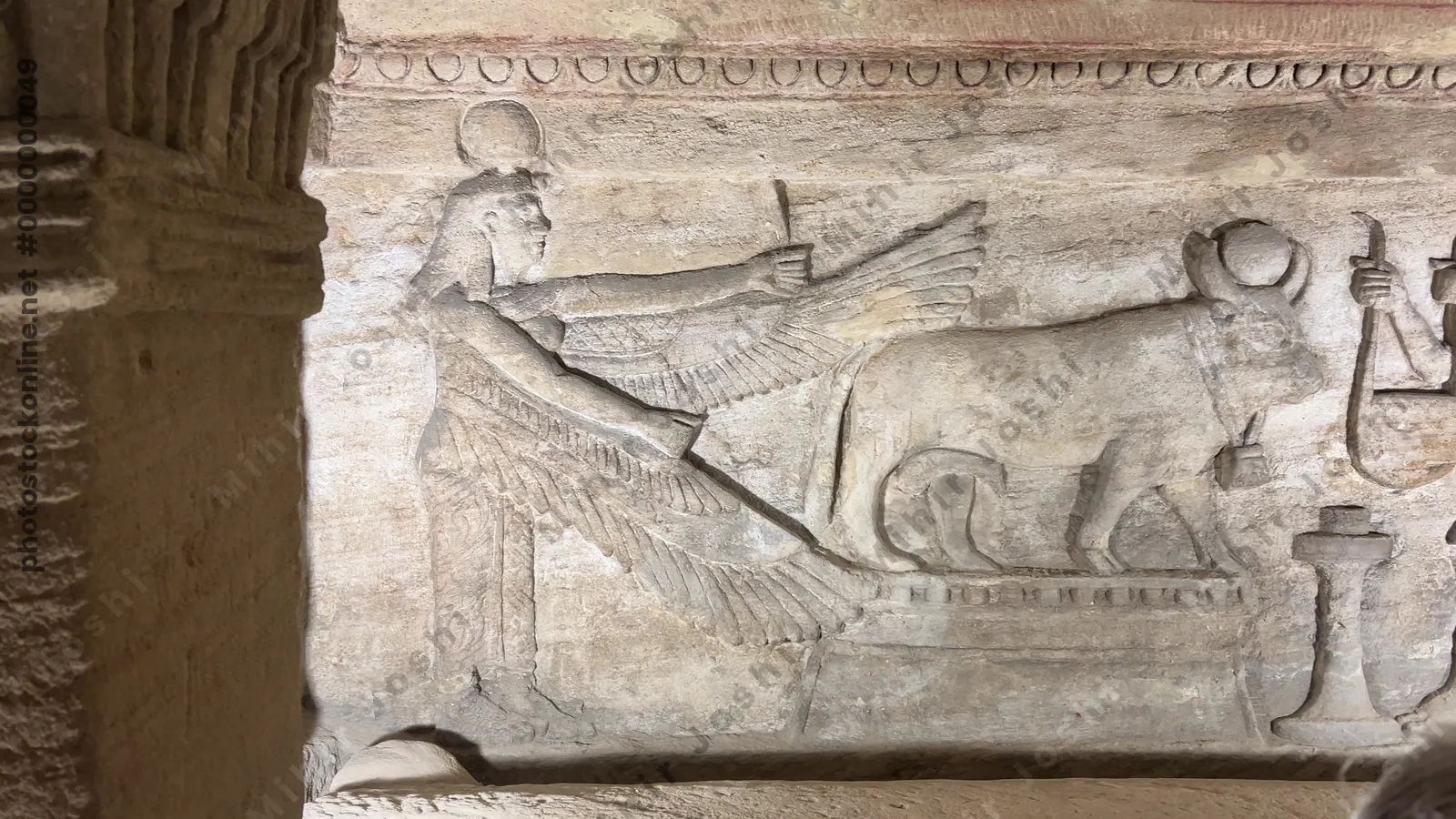 Relief of Pharaoh offering to Apis Bull, Catacombs of Kom El Shoqafa, Alexandria