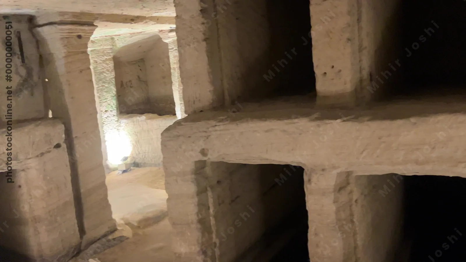 Burial niches inside the Catacombs of Kom El Shoqafa, Alexandria, Egypt
