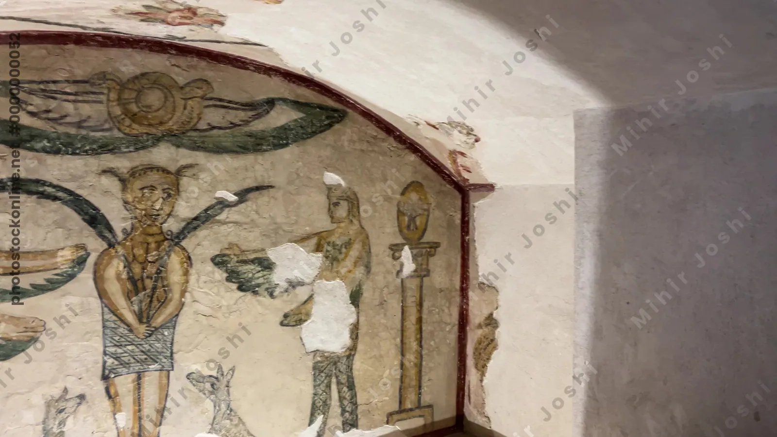 Fresco of mummy with Isis and Nephthys, Catacombs of Kom El Shoqafa, Alexandria