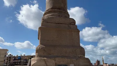 Pompey's Pillar at the Serapeum of Alexandria in Egypt