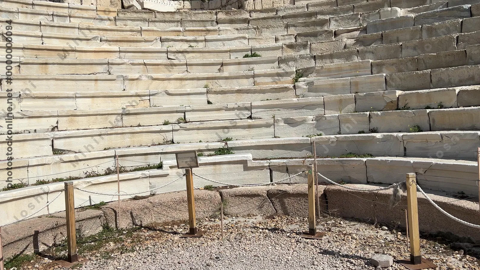 Ruins of Roman theatre with stone seating and columns at Kom El-Dikka in Alexandria