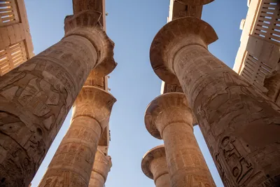 Luxor, Egypt - Feb 10, 2025: Luxor Temple, a large Ancient Egyptian temple complex located on the east bank of the Nile River