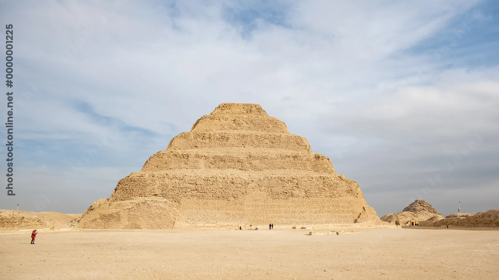 Saqqara, Egypt - Feb 5, 2024: The Step Pyramid of Djoser at Saqqara, Egypt an ancient architectural marvel from Egypt's Old Kingdom period.