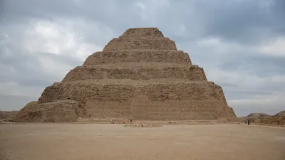 The Step Pyramid of Djoser at Saqqara, Egypt. An