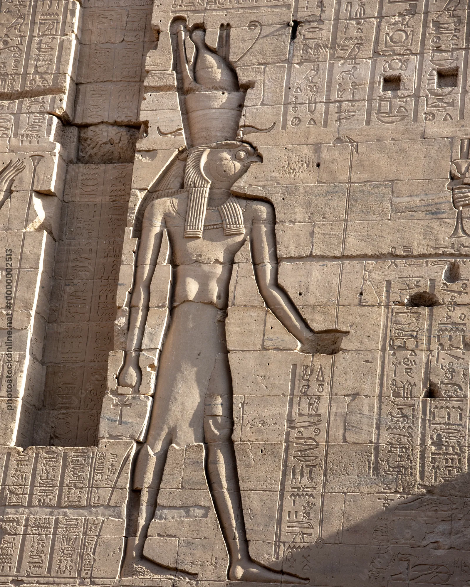 Relief of the falcon-headed god Horus on the seco