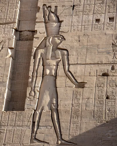 Relief of the falcon-headed god Horus on the seco