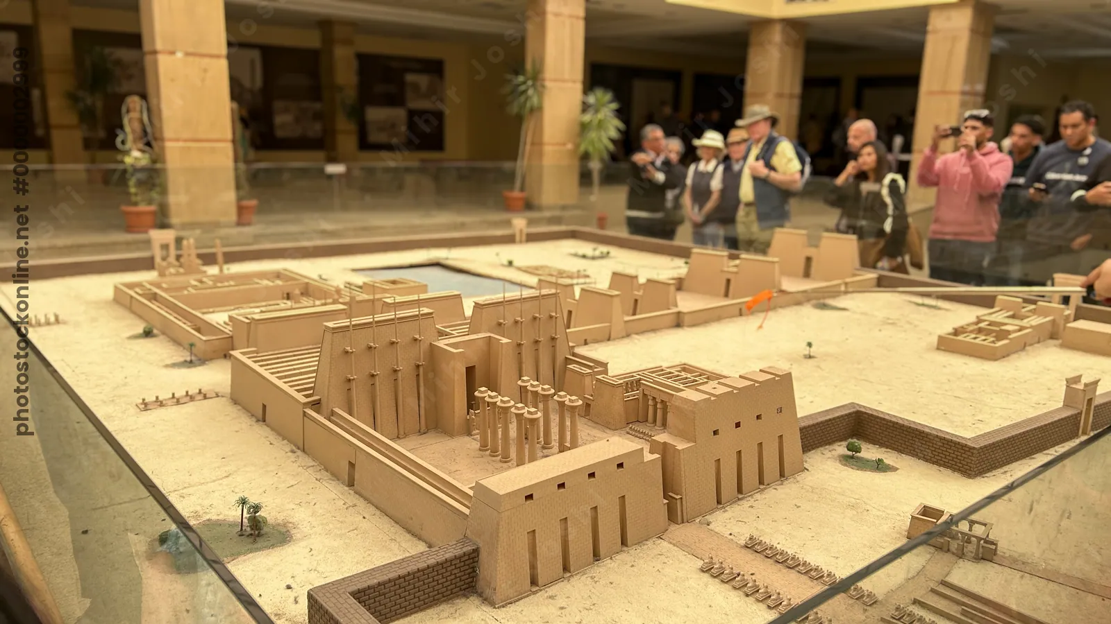Luxor, Egypt - Feb 10, 2025: View of a scale model representing the layout of the Karnak Temple complex, illustrating the ancient architectural plan.
