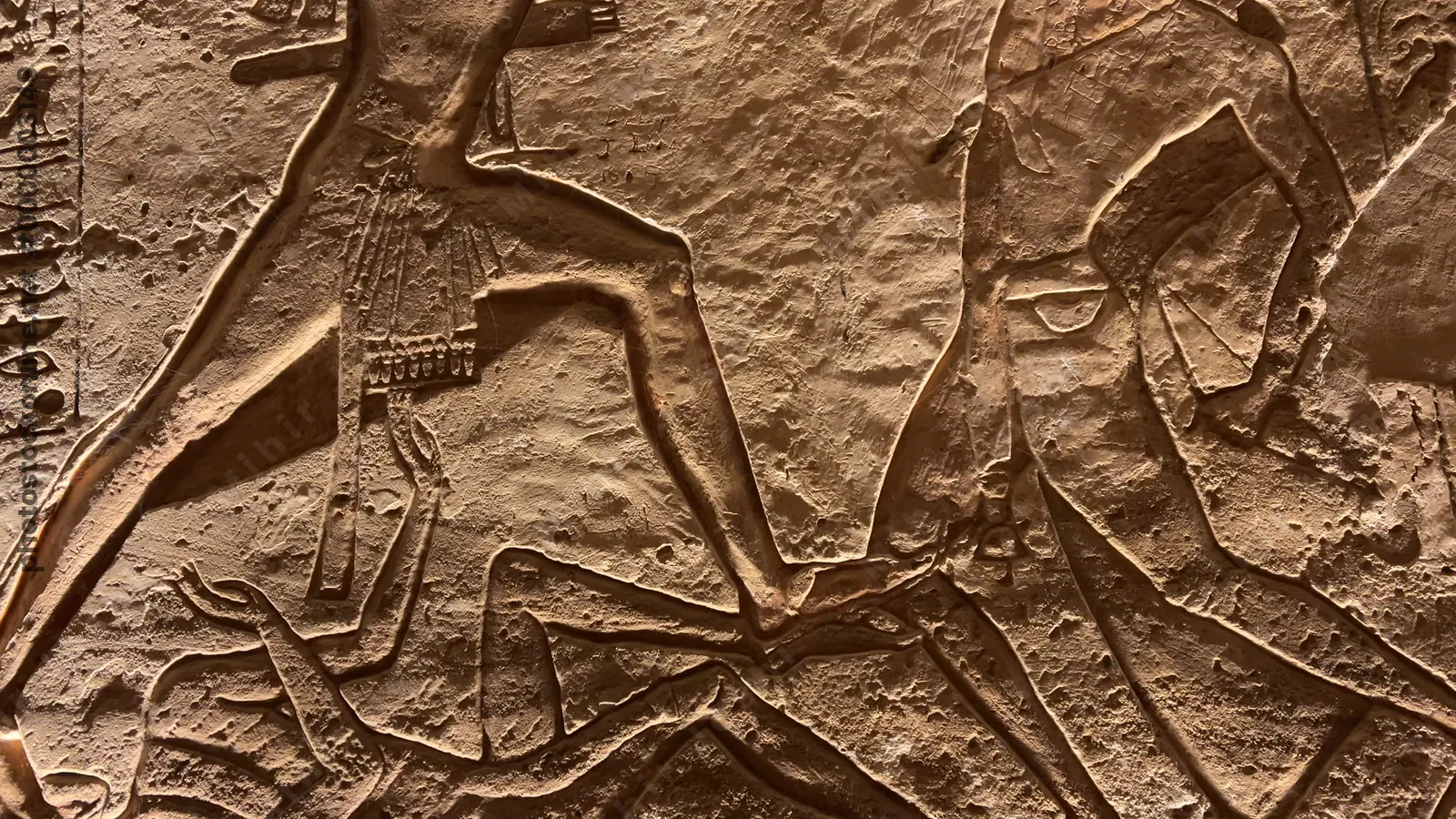 Ramesses II smiting scene relief at Abu Simbel, Egypt
