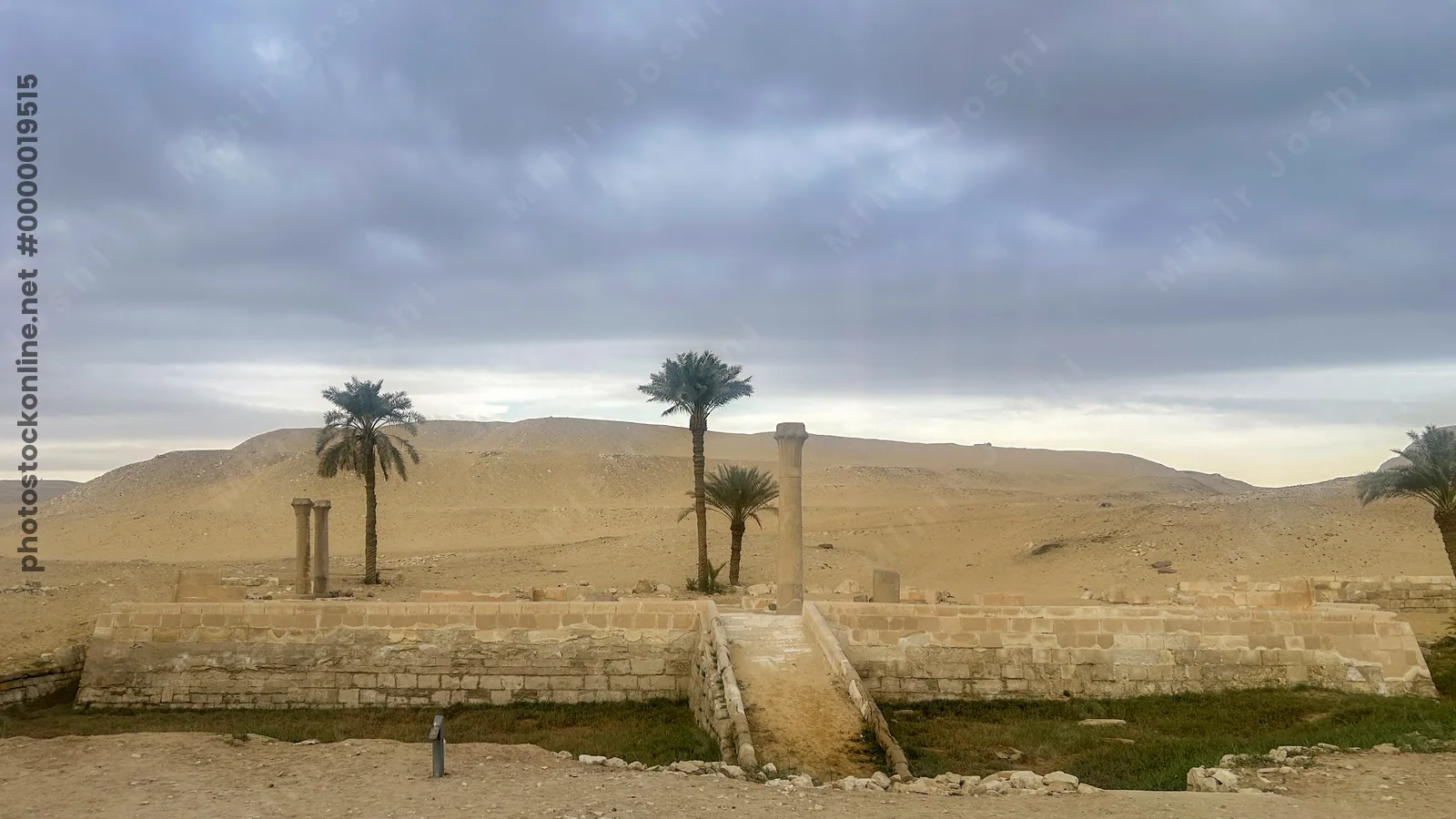 Entrance to the Valley Temple of Unas at Saqqara, Egypt, dating to the Fifth Dynasty, 2375-2345 BCE.