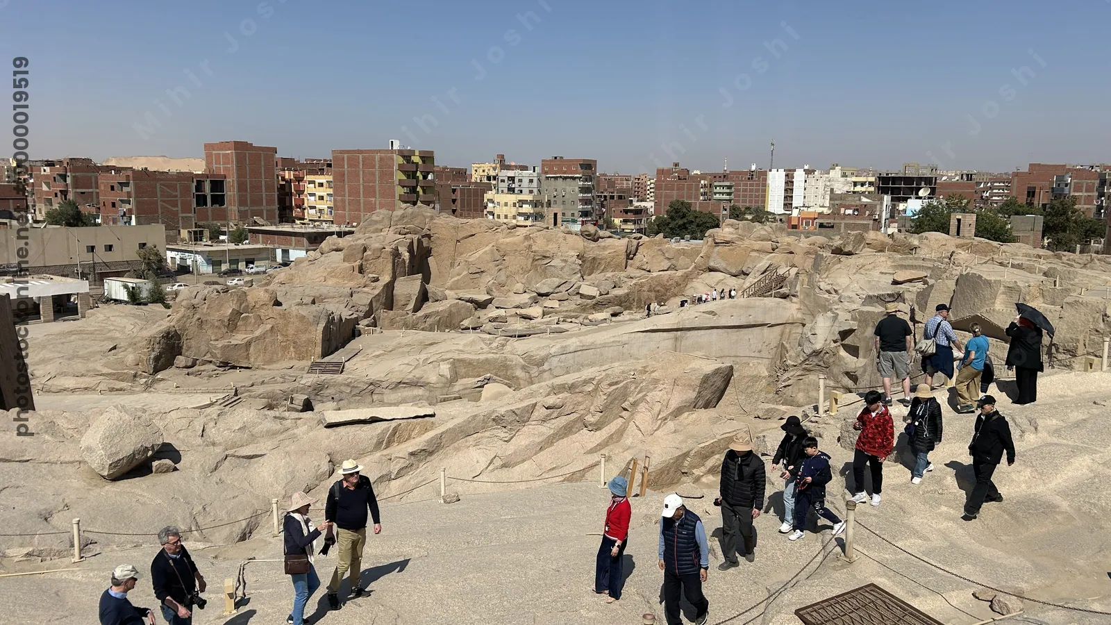The largest known ancient obelisk, still unfinished, at the northern stone quarries in Aswan, Egypt.