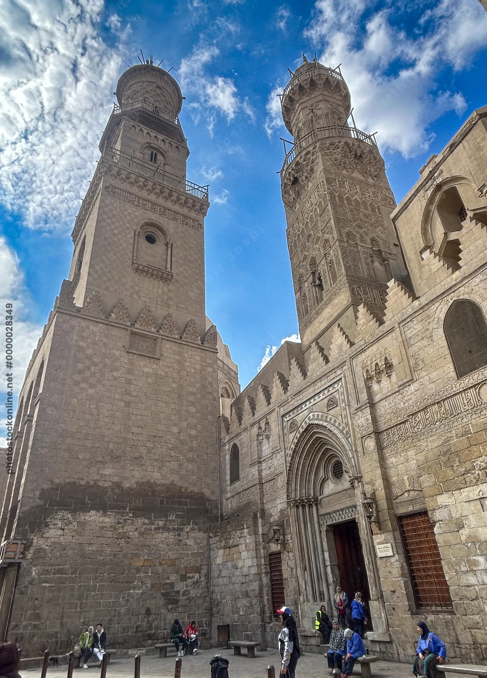 Minarets of the Qalawun Complex on Al Moez Street in Cairo, Egypt