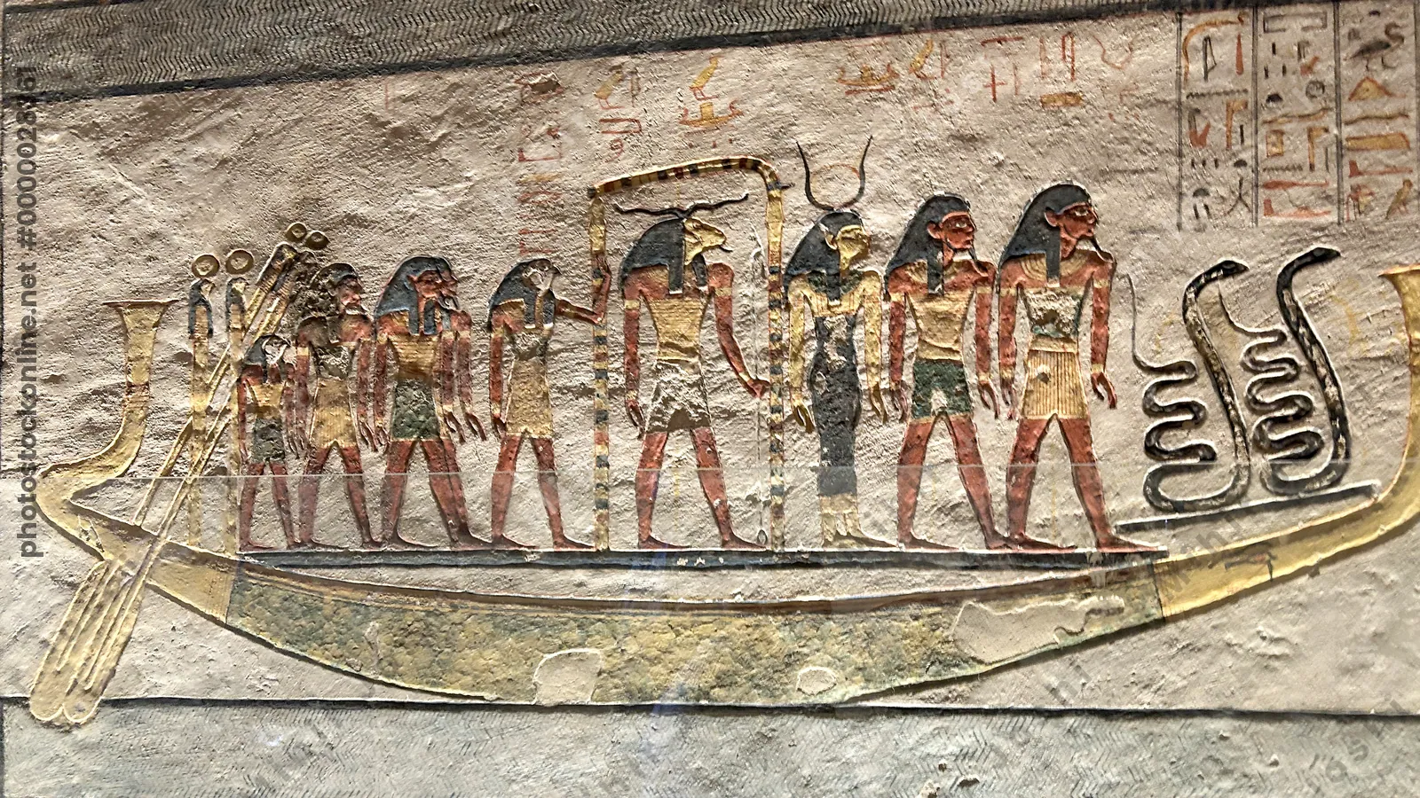 Relief of deification scene in Tomb of Ramesses IX KV6 Valley of the Kings