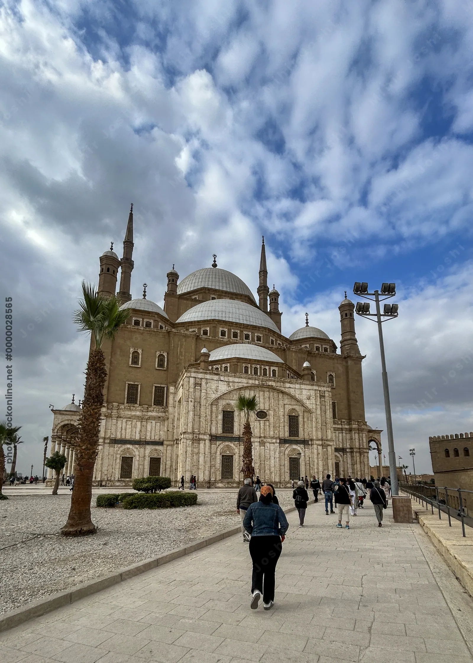 The historic Mosque of Muhammad Ali, a prominent Ottoman-era landmark in the Cairo Citadel, Egypt, known for its grand domes and minarets.
