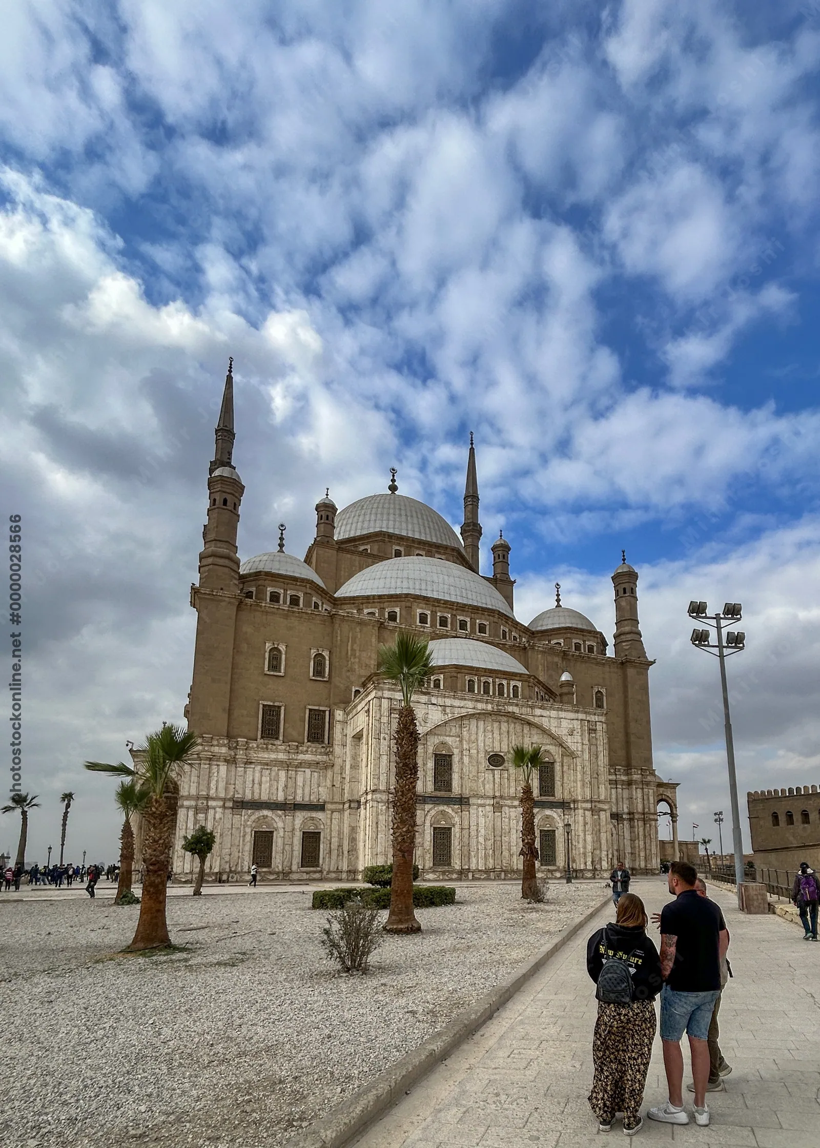 The historic Mosque of Muhammad Ali, a prominent Ottoman-era landmark in the Cairo Citadel, Egypt, known for its grand domes and minarets.