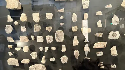 Artifacts from ancient Egypt on display at the Grand Egyptian Museum near the Giza pyramids in Cairo, Egypt.
