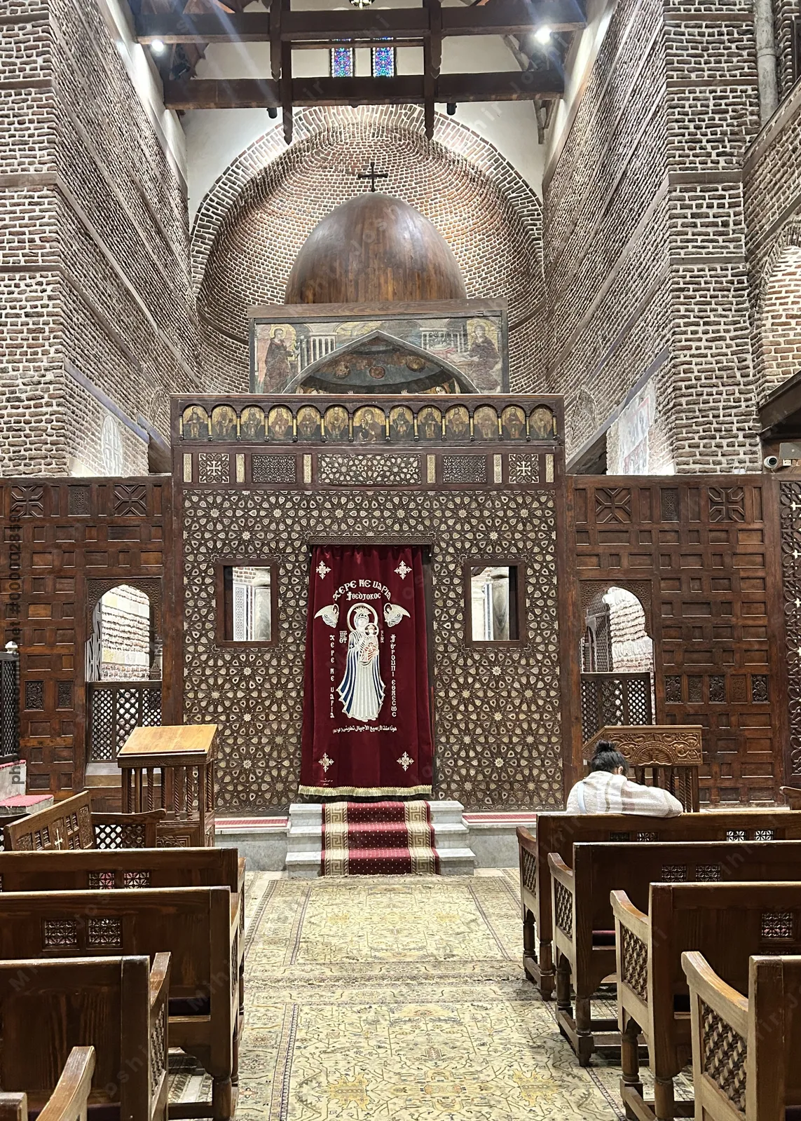 Interior of Saints Sergius and Bacchus Church, also known as Abu Serga, one of the oldest Coptic churches, in Old Cairo.