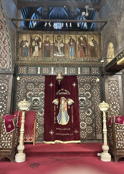 Interior of Saints Sergius and Bacchus Church, also known as Abu Serga, one of the oldest Coptic churches, in Old Cairo.