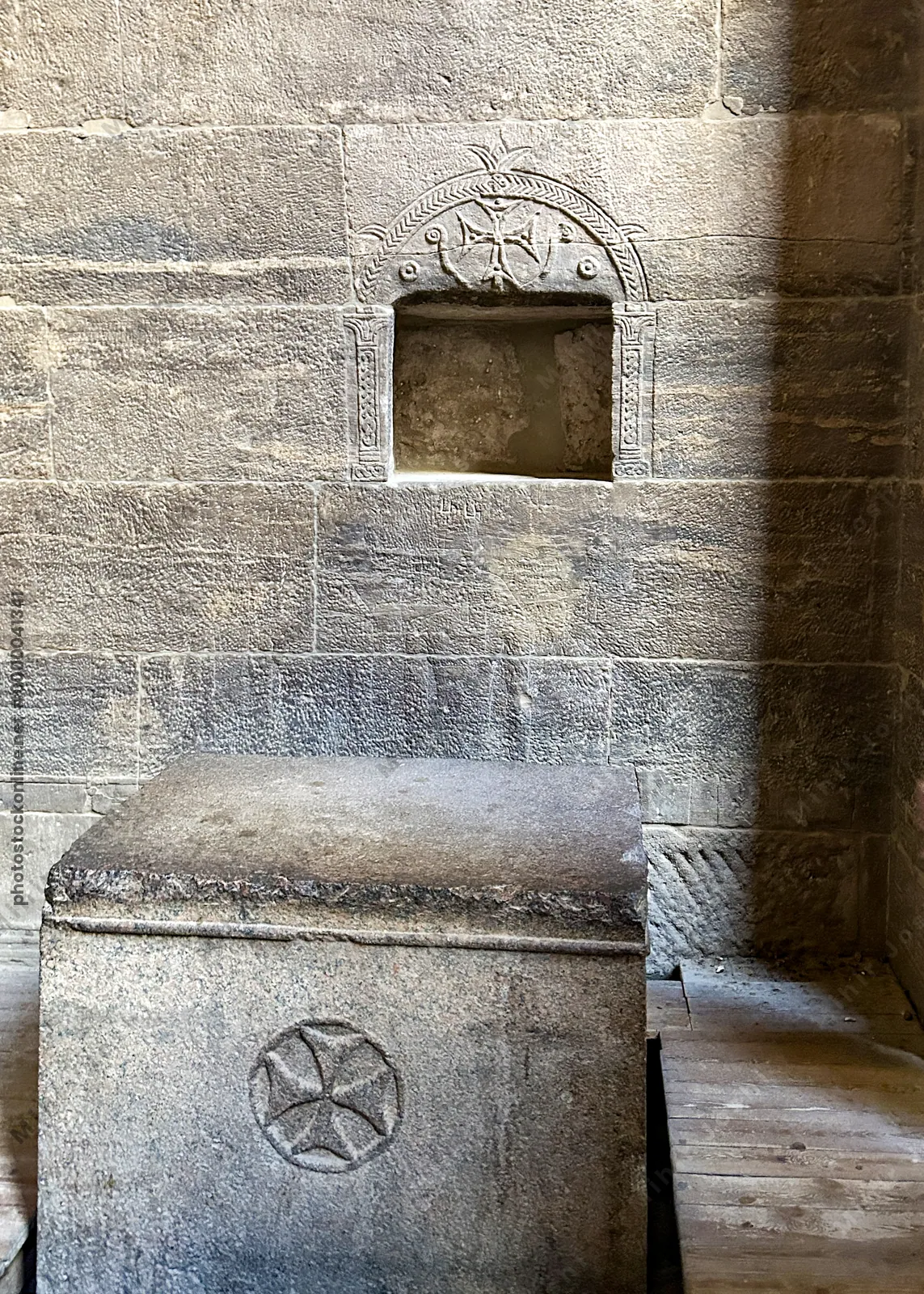Ancient Christian altar inside the Temple of Philae in Aswan, Egypt