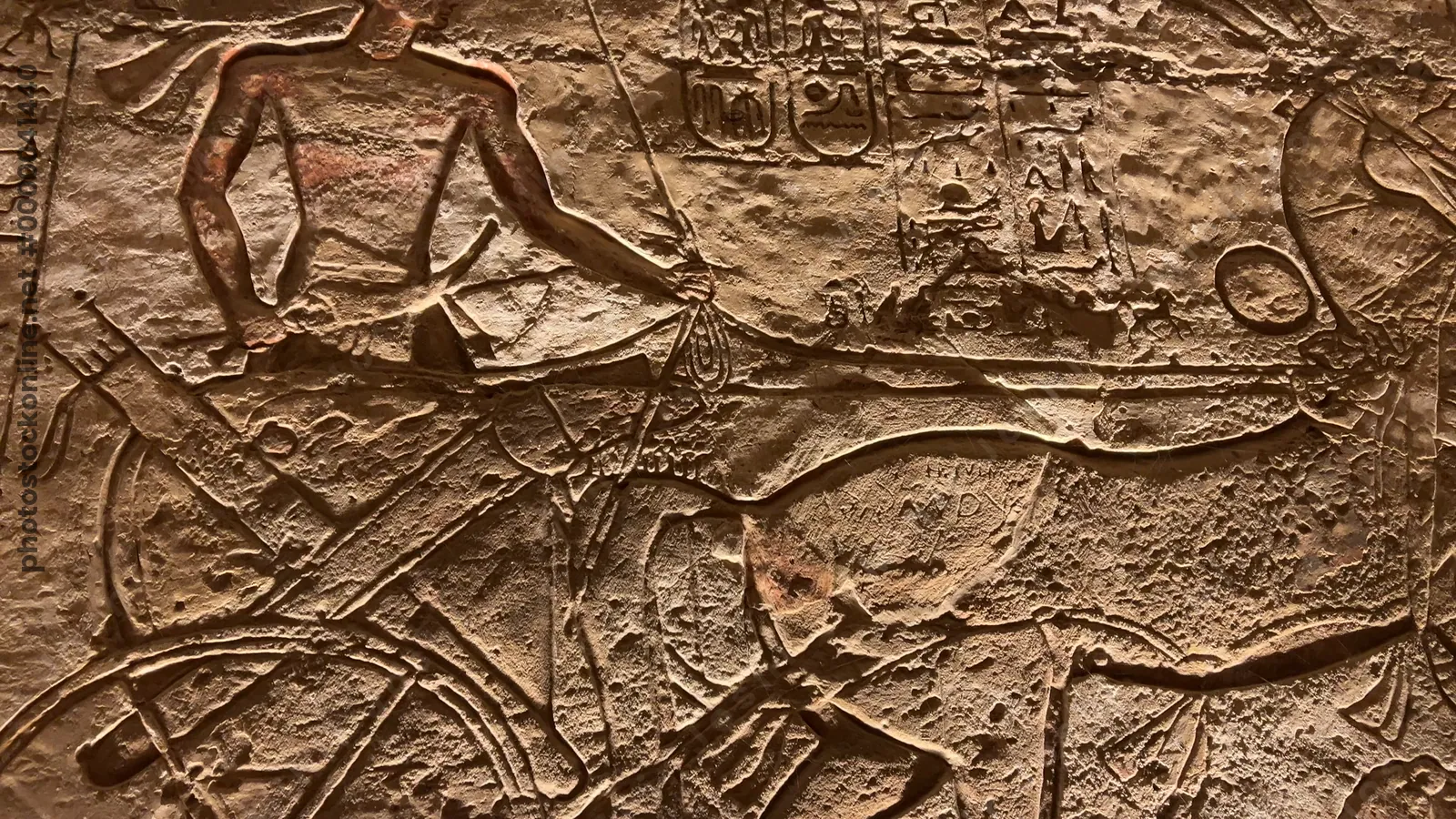 Ramesses II battle chariot relief at Abu Simbel,