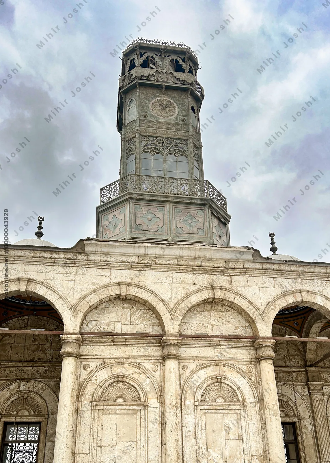 Cairo, Egypt - Feb 6, 2025: Admire the historic Cairo Citadel Clock, a prominent landmark offering panoramic views of the city and a glimpse into Egypt's rich heritage.