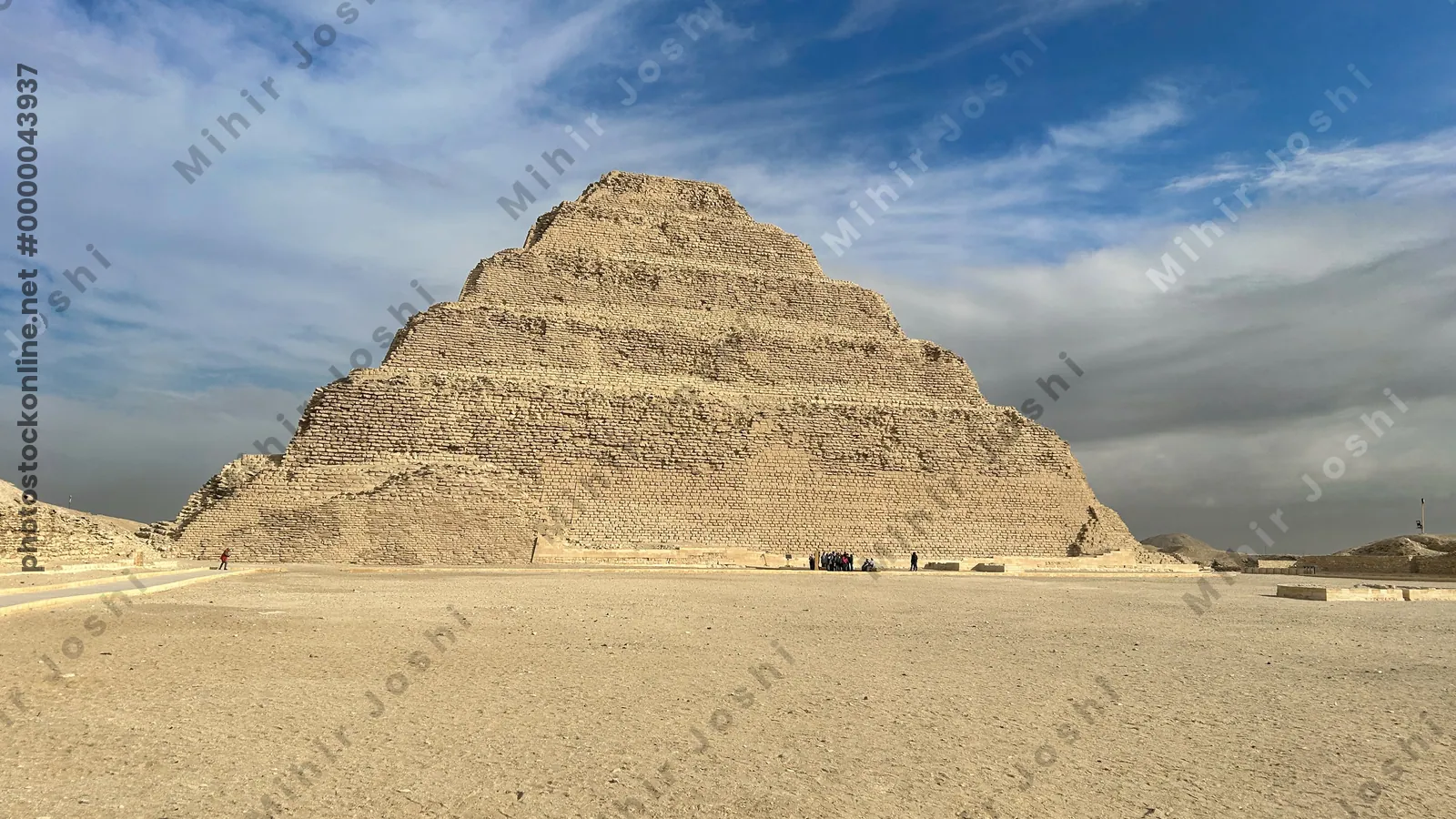 Saqqara, Egypt - Feb 5, 2025: The Step Pyramid of Djoser at Saqqara, Egypt an ancient architectural marvel from Egypt's Old Kingdom period.
