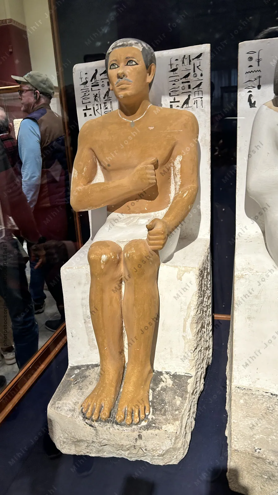 Cairo, Egypt -  Feb 4, 2025: Statue of Rahotep, a prince, the son of the Pharaoh Sneferu and his first wife Hetepheres at Egyptian Museum in Cairo