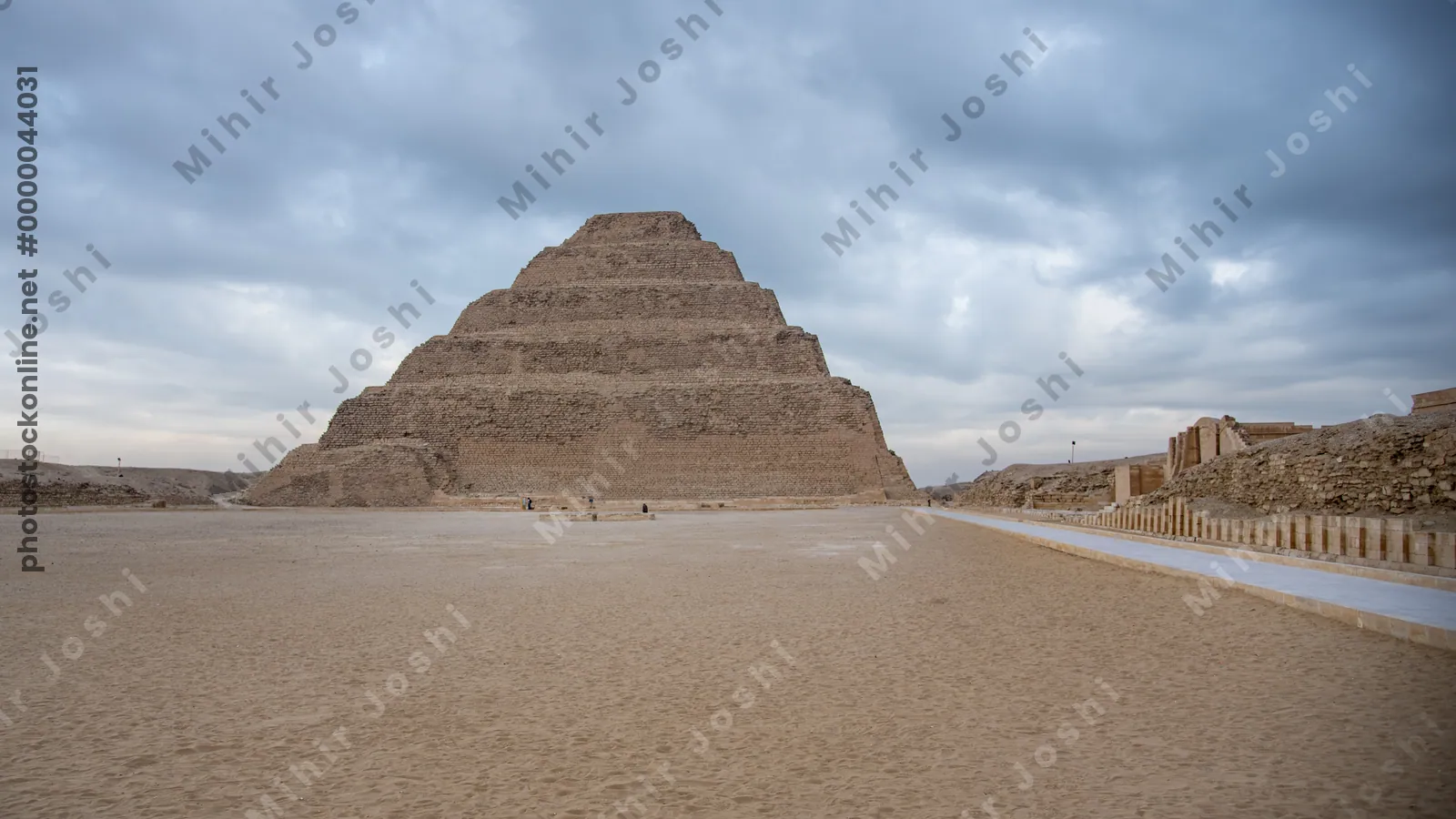 Saqqara,Egypt - Feb 5, 2024: The Step Pyramid of Djoser at Saqqara, Egypt an ancient architectural marvel from Egypt's Old Kingdom period.