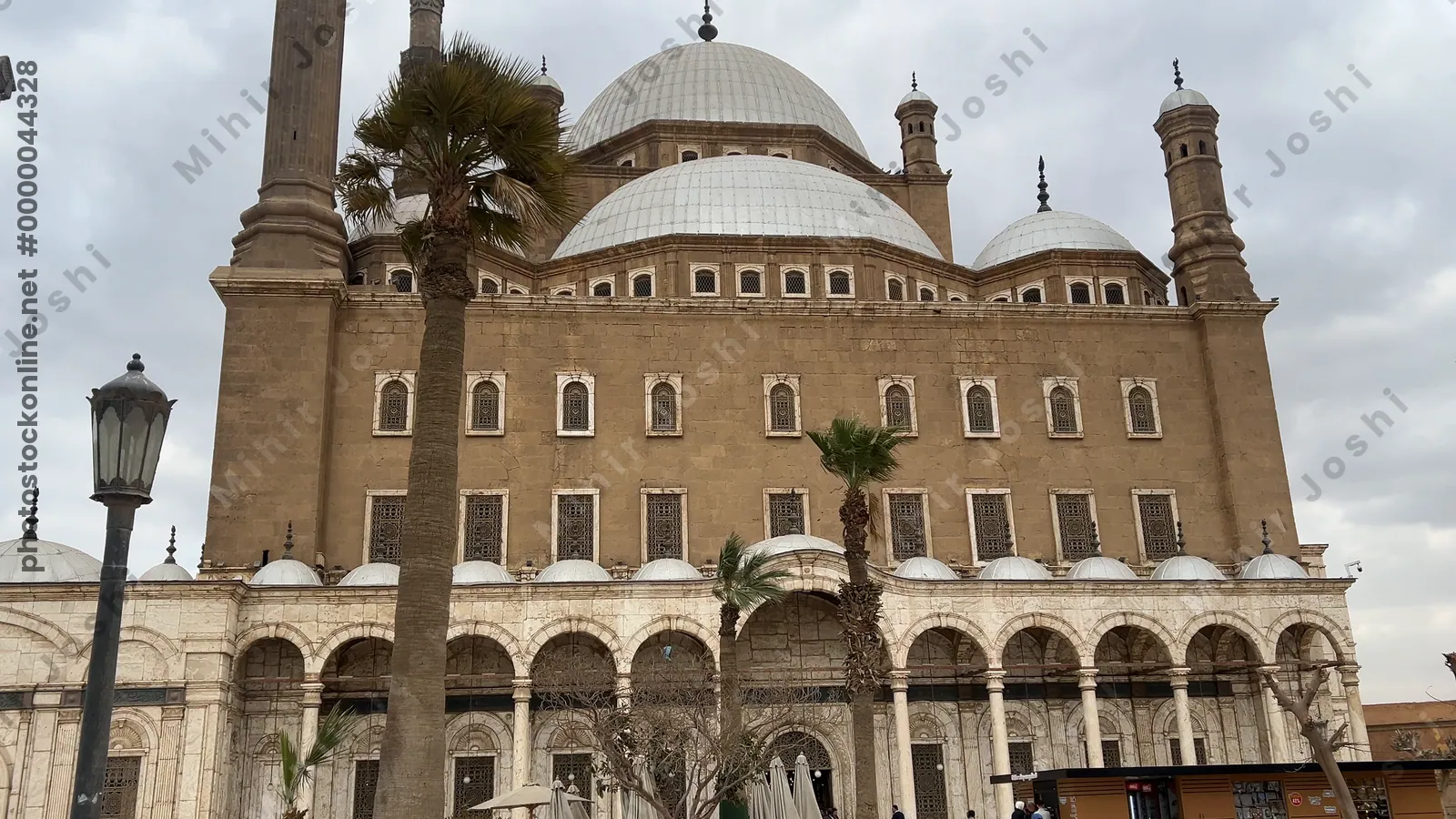 Cairo, Egypt - Feb 6, 2025: Exterior view of the Muhammad Ali Mosque at the Citadel of Cairo, a famous Ottoman-era landmark and top tourist attraction in Egypt.