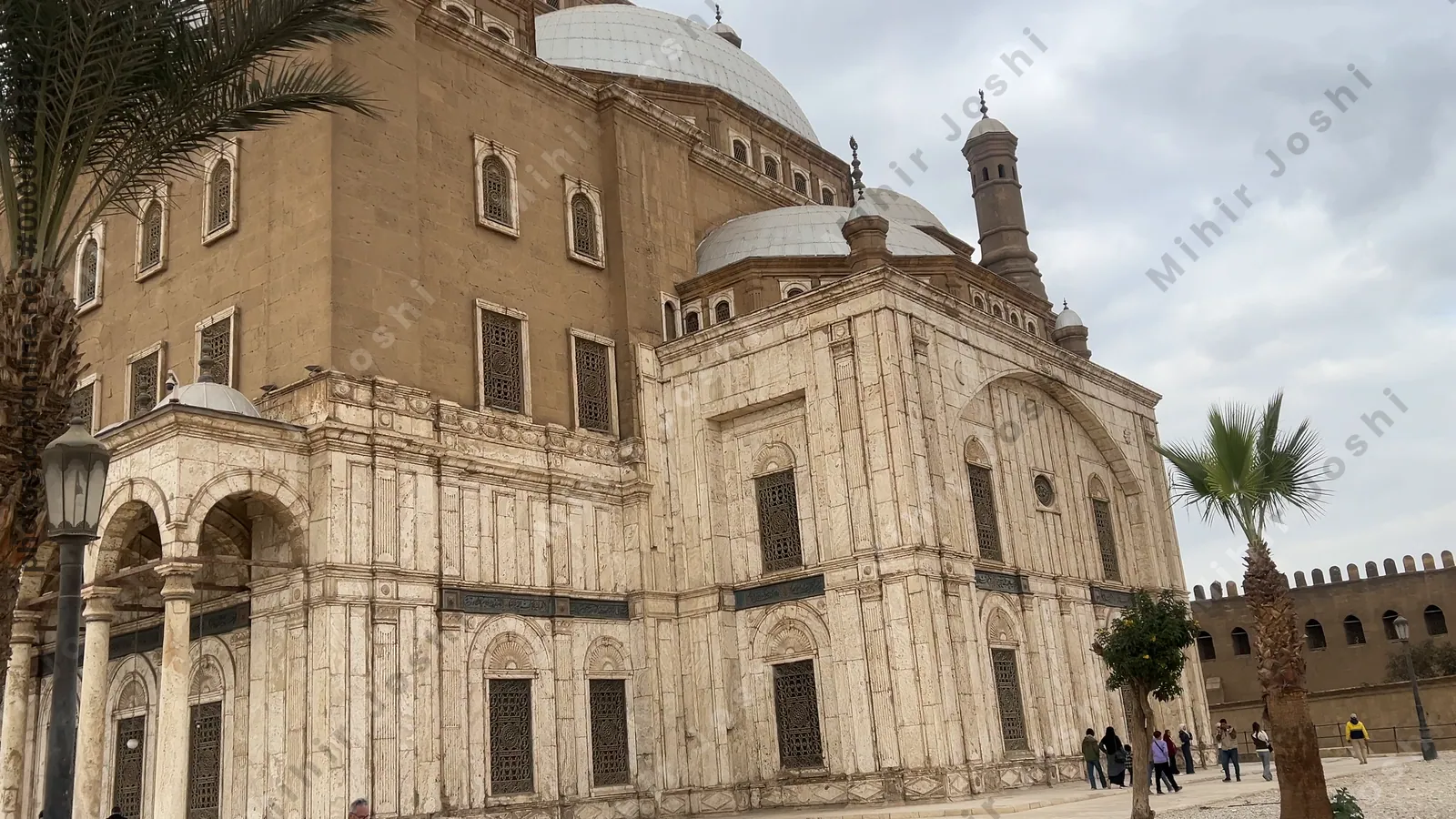 Cairo, Egypt - Feb 6, 2025: Exterior view of the Muhammad Ali Mosque at the Citadel of Cairo, a famous Ottoman-era landmark and top tourist attraction in Egypt.