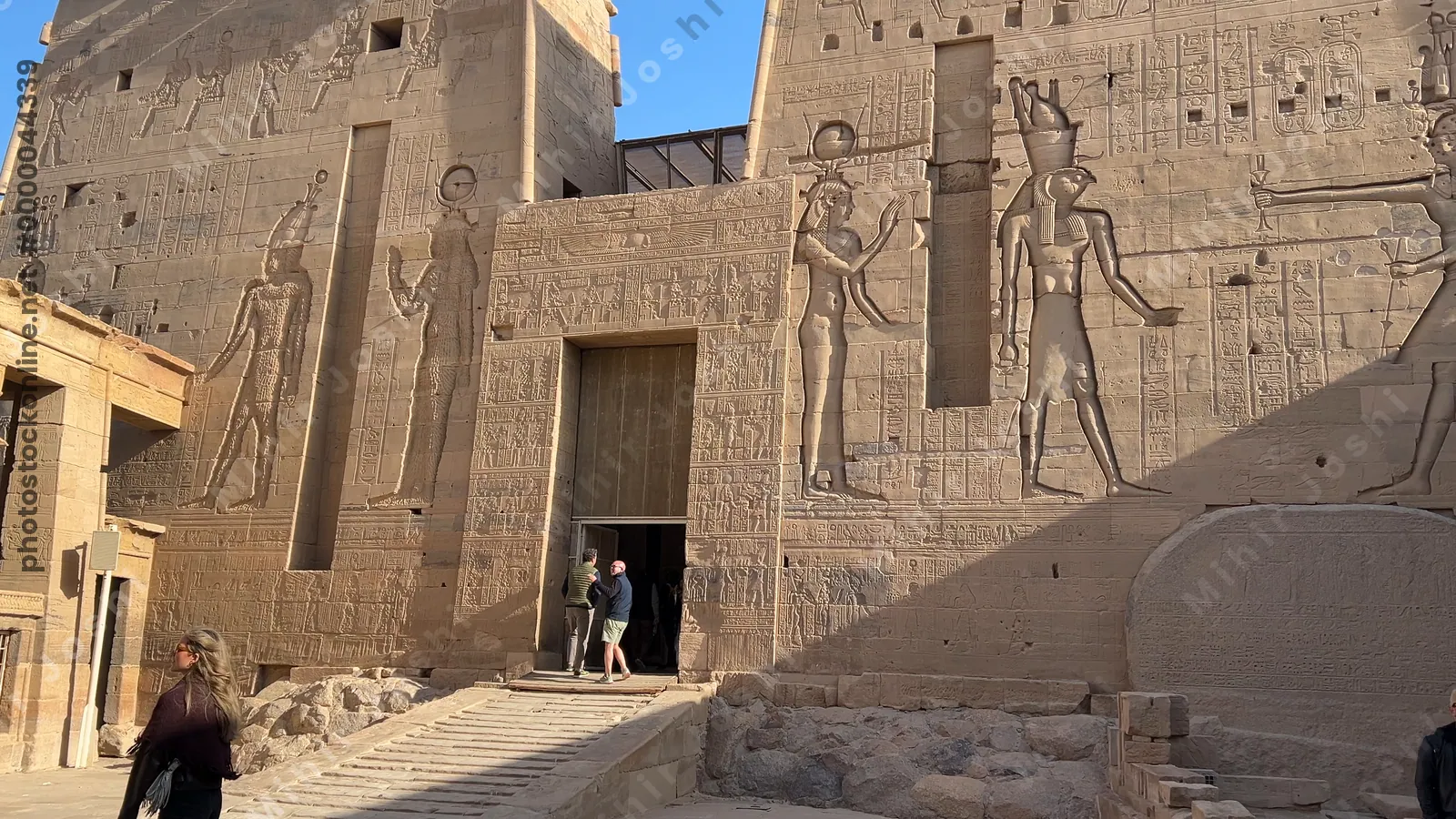 Agilkia, Egypt - Feb 7, 2024: Temple of Isis, originally on Philae Island, now relocated to Agilkia Island, Aswan, Egypt