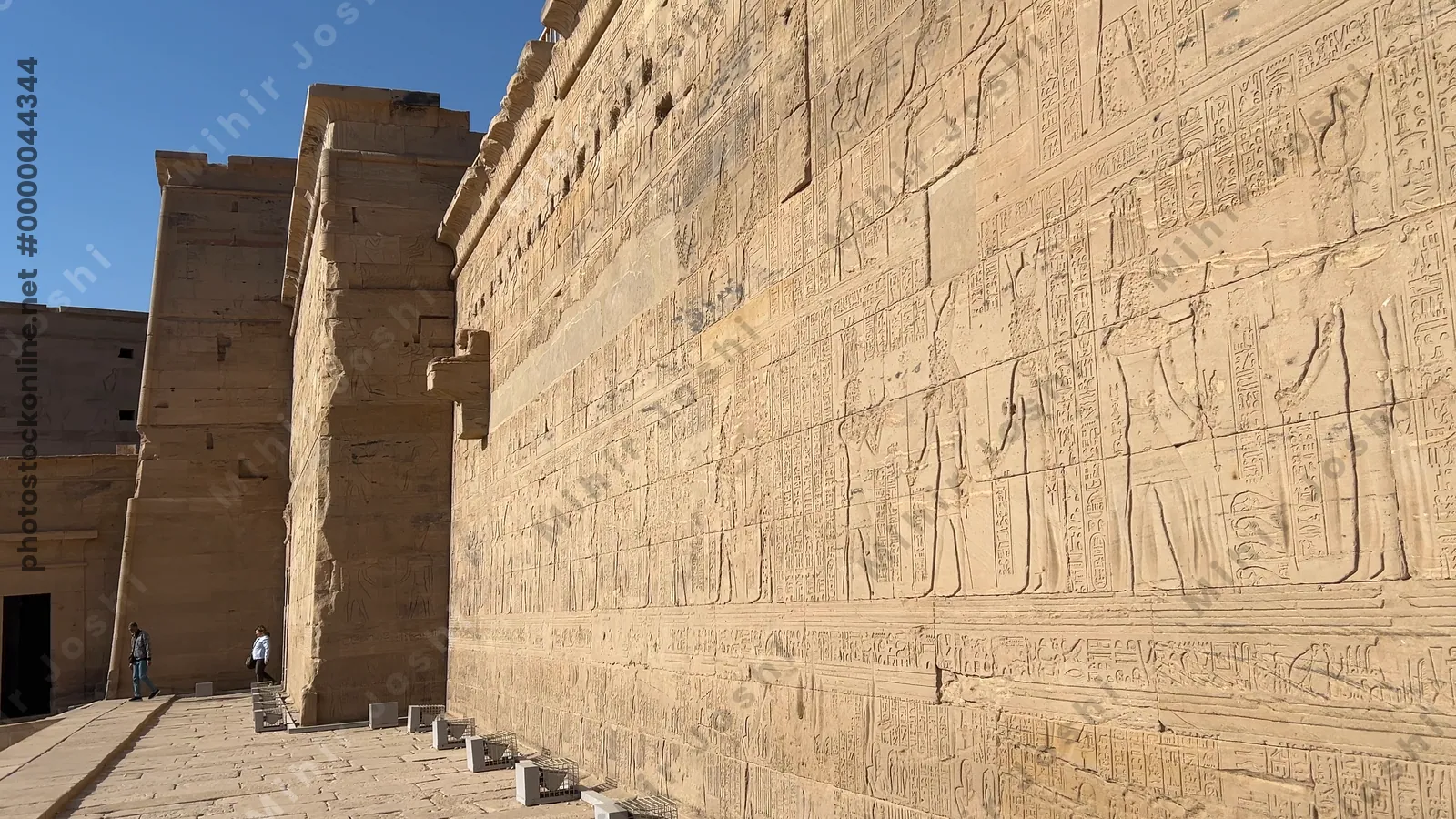 Agilkia, Egypt - Feb 7, 2024: Temple of Isis, originally on Philae Island, now relocated to Agilkia Island, Aswan, Egypt