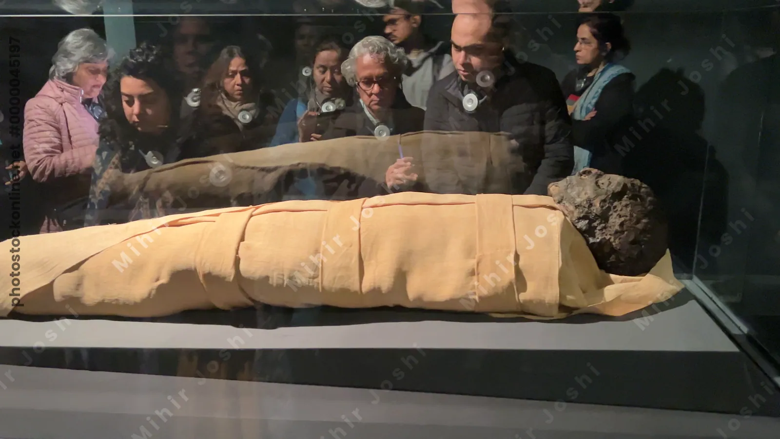 Luxor, Egypt - Feb 9, 2025: Mummy of Pharaoh Ahmose I, founder of Egypts 18th Dynasty and liberator from the Hyksos, displayed in the Luxor Museum.